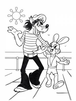 Раскраска Ну, погоди!  картинку для детей