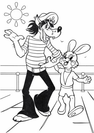 Раскраска Волк и заяц