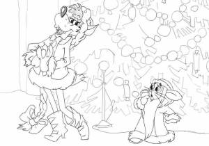 Раскраски Ну погоди новый год