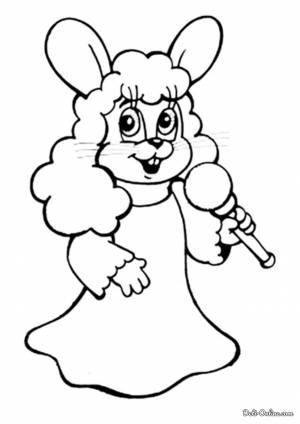 Раскраска Заяц и новогодняя песня