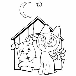 Раскраски кот из котенка гав