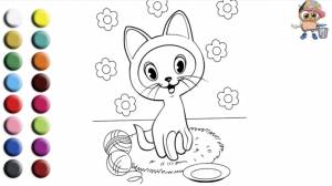 Раскраска для детей КОТЁНОК ПО ИМЕНИ ГАВ