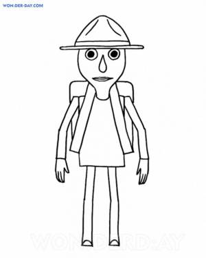 Раскраска Турист Балди