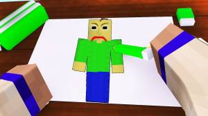 НАРИСОВАЛ БАЛДИ ВНУТРИ МАЙНКРАФТА!!