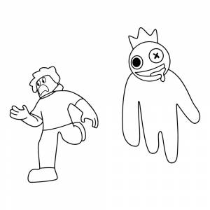 Раскраска Синий гонится за игроком