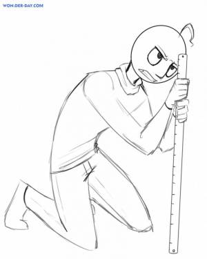 Раскраска Злой учитель Балди