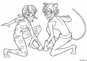 Раскраска Леди Баг и Супер Кот