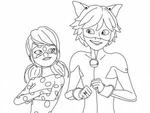 Раскраски для малышей Леди Баг и Супер Кот