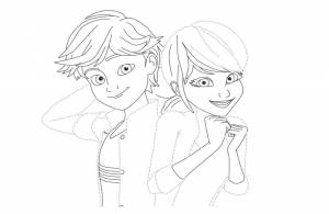 Новая раскраска Леди Баг и Супер-Кот