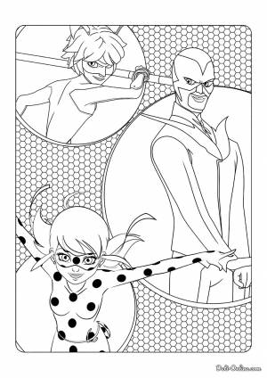 Раскраска Леди Баг, Бражник и Супер-Кот