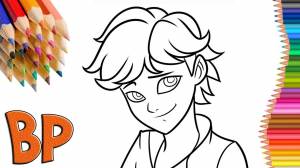 Супер Кот Адриан Агрест Красивая Раскраска