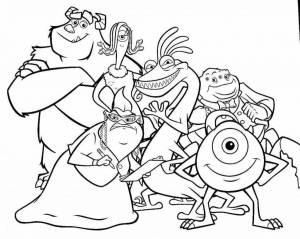 Раскраски Корпорация монстров для детей