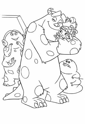 Раскраска Корпорация Монстров Объятие