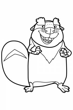 Раскраска Бобр из мультика Лео и Тиг