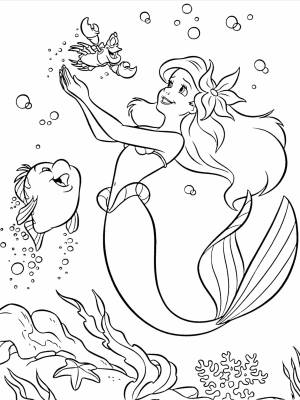 Раскраски русалочка ариэль