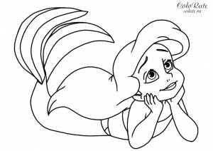 Раскраска Маленькая Ариэль