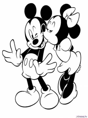 Раскраска Микки Маус