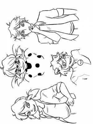 Раскраски Леди Баг и Супер кот   в формате
