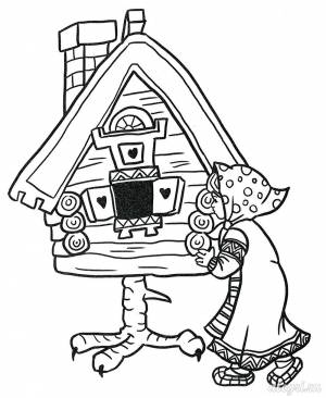 Раскраска Избушка на курьих ножках
