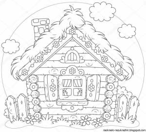 Избушка раскраска для детей