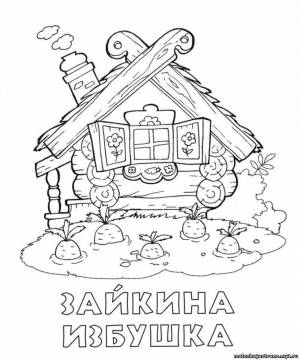 Зайкина избушка перед окном растет морковь