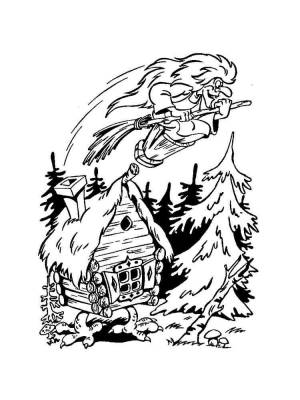 Раскраски Избушка Бабы Яги