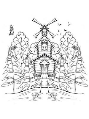 Раскраски Избушка Бабы Яги