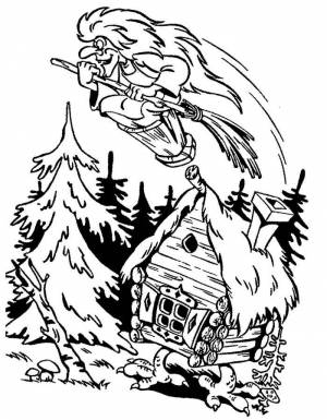 Раскраска Баба Яга