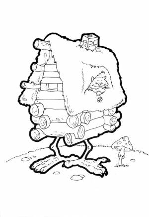 Рисунок детский избушка на курьих ножках