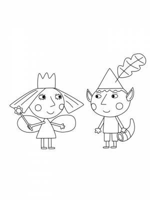 Раскраска Бен и Холли   в формате