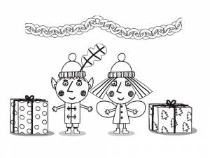 Раскраска Бен и Холли