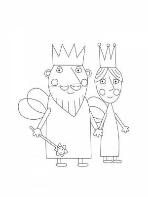 Картинка Бен и Холли  раскраску для девочек