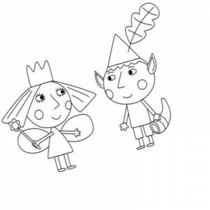 Раскраска неразлучные друзья Бен и Холли