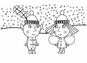 Раскраска Бен и Холли