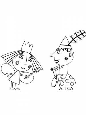 Раскраска Бен и Холли   в формате