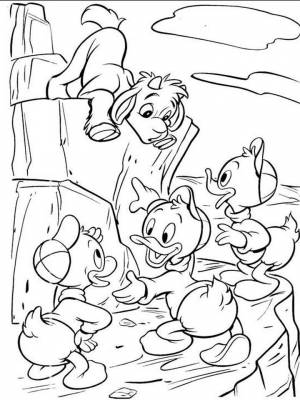 Картинка Утиные истории раскраска