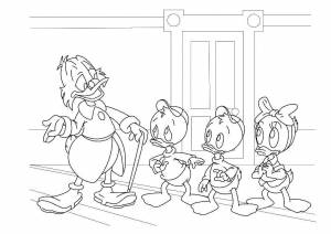 Раскраски Раскраска Дональд дак с племянниками утиные истории
