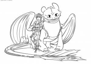 Раскраска Иккинг и Беззубик