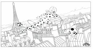 Раскраска Леди Баг и квами Тикки