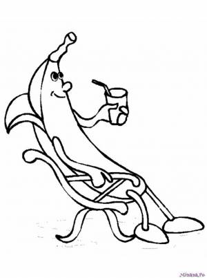 Раскраска банан на отдыхе