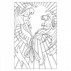 Раскраска Дневная Фурия и Ночная Фурия