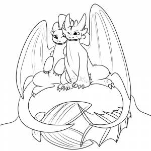 Беззубик и дневная фурия раскраска