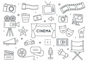 Набор элементов каракули кино