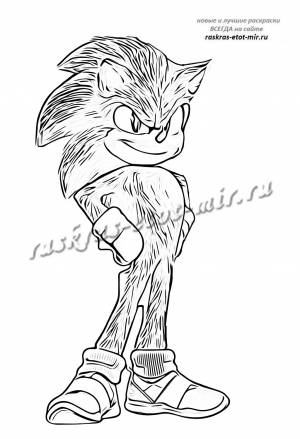 Скачать  раскраски Соник в кино