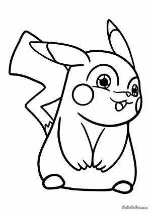 Раскраска Милый Пикачу