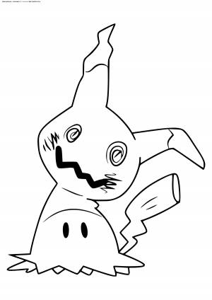Раскраска Покемон Мимикью