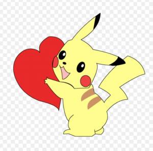 Пикачу с сердечком рисунок