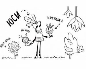 Раскраска Юси