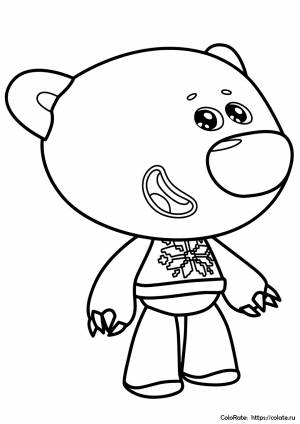 Раскраска Медвежонок Тучка