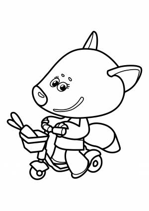 Раскраска лисичка мимимишка